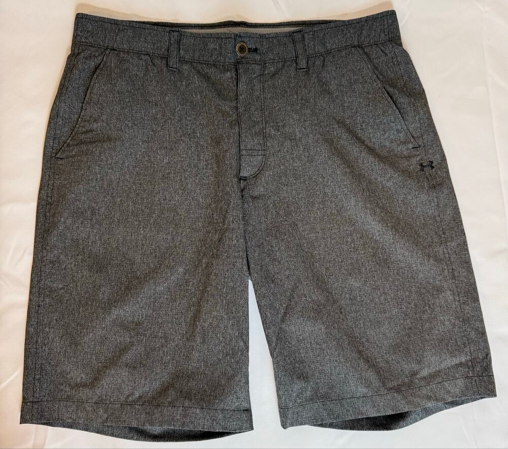 Under Armour Match Play Golf Shorts Men's 34 Gray HeatGear Performance Stretch